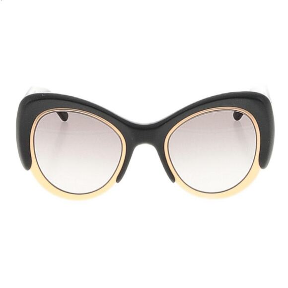 POMELLATO oversized cat eye 48mm Italian designer sunglasses in black gold - Picture 2 of 8